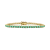 Tennis Bracelet with Emerald Stones (May Birthstones) in 14K Gold (1.75 mm - 4.0 mm)