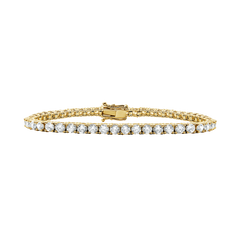 Tennis Bracelet with Natural Diamond Stones (April Birthstones) in 14K Gold (1.75 mm - 4.0 mm)