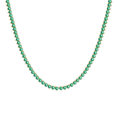Tennis Necklace with Emerald Stones (May Birthstones) in 14K Gold (1.75 mm - 4.0 mm) Style Number: TNK02516E-4