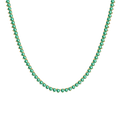 Tennis Necklace with Emerald Stones (May Birthstones) in 14K Gold (1.75 mm - 4.0 mm) Style Number: TNK02516E-4